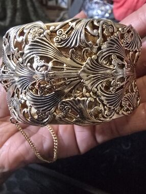 Gold-Tone Filigree Floral Cuff Bracelet - Women Jewelry